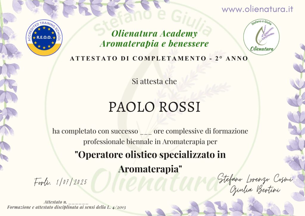 operatore olistico specializzato in aromaterapia - aromaterapeuta