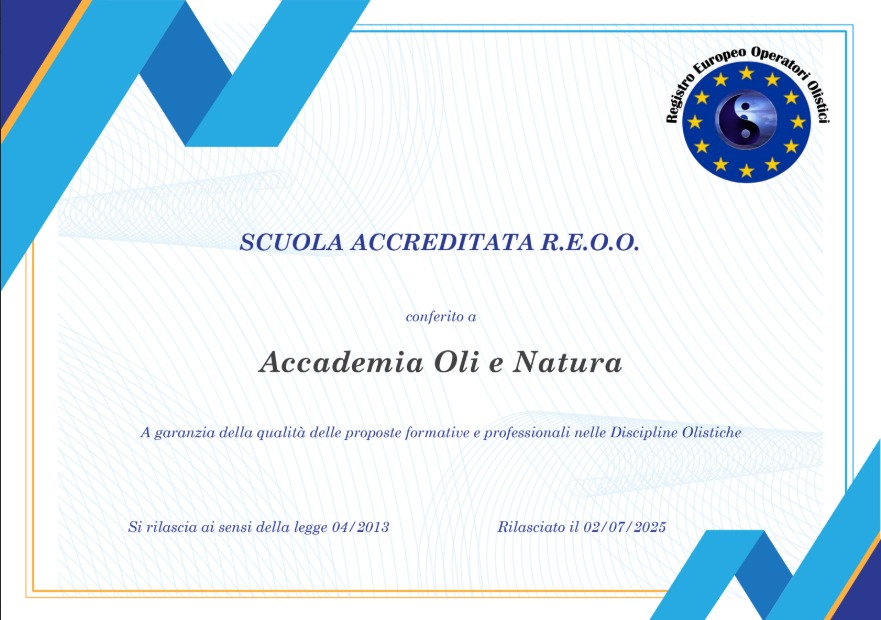 attestato scuola accreditata Olienatura
